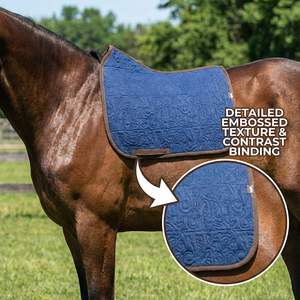 Manta de Silla de Doma Acolchada Azul Rey con Patrón Barroco, Forro de Malla, Relleno de Algodón y Espuma para Montar a Caballo y Entrenar - Product Image 3