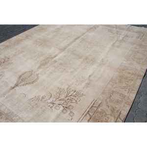 Alfombra Turca Vintage, Alfombra Extra Grande de 9.4x12.1 pies, Alfombra de Lana con Estampado Animal en Tonos Marrón y Beige - Product Image 2