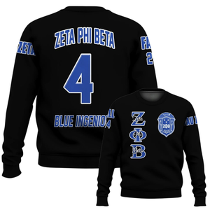 Sudadera Azul con Cuello Redondo Bordada de la Hermandad Zeta Phi Beta para Mujer, Ropa Griega de 1920 - Product Image 6