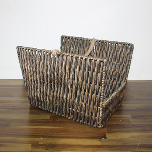 Artex Dong Thap Rustic Natural Water Hyacinth Eco-Friendly <b>Fireplace</b> Log <b>Basket</b> Storage Carrier Set - Product Image 2