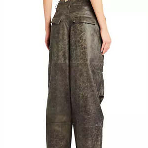 Nouveau design, pantalon large décontracté pour femme, taille mi-haute, taille élastique, écologique, coupe-vent, respirant, en coton thermique, style streetwear - Product Image 5