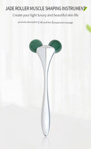 Dispositivo de adelgazamiento facial en forma de V Masajeador de rodillo de Jade para Contorno de mejillas Antiarrugas Doble mentón Facial Nature Jade Face Lifting - Product Image 4