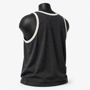 Camiseta sin Mangas de Algodón Negra para Hombre con Estampado de Letras Blancas, Cuello Redondo, Estilo Casual - Product Image 5