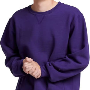 Pull-over à col rond classique en coton pour hommes, solide et basique, avec épaules tombantes, logo personnalisé 2025 Automne et hiver - Product Image 1