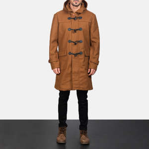 Manteau parka en laine pour homme, coupe slim, style décontracté, motif trench et blazer, couleur kaki Drake - Product Image 4