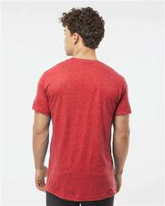 Camiseta de algodón pesado para hombre, camiseta multicolor de color Heather Red Hanes, camiseta para hombre, camisetas de algodón con cuello redondo de peso pesado y mezcla triple - Product Image 1
