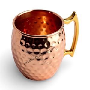 Mule de Moscou en cuivre martelé vintage de 14oz, tasse écologique avec poignée en laiton et métal orné pour les fêtes et les cadeaux. - Product Image 2