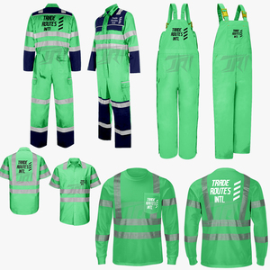 OEM Custom Work Set <b>Overall</b> Weatherproof Bib Button-Up Polyester Crew Necks Shirt Bulk Orders Customized Logo Support Premium - Product Image 1
