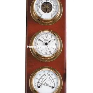 Морские металлические часы с термометром и гигрометром