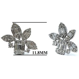 Usine directe meilleure qualité 18K or blanc massif forme mixte naturelle goujons de diamant boucle d'oreille Style à la mode pour le mariage de la dame - Product Image 2