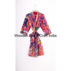 Handmade Vintage Hand-painted Floral Indian Quilted Organic Cotton Reversible Eco-Friendly Breathable Women's Jacket - Product Image 4