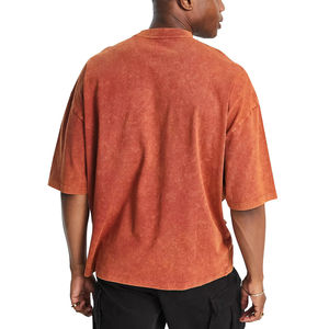 T-shirt délavé à l'acide avec logo personnalisé 100% coton T-shirts vintage Maillot unisexe surdimensionné pour T-shirts unisexe anti-rides pour hommes - Product Image 2