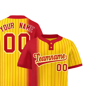 Camisetas de Béisbol y Sóftbol Personalizadas para Hombre y Mujer, Ropa Deportiva Roja de Alta Calidad, Dos Botones, Talla Grande, Transpirable y de Secado Rápido - Product Image 4