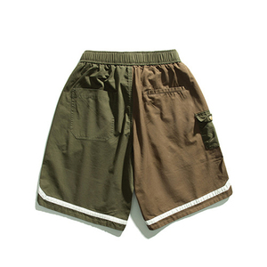Pantalones cortos de algodón con cintura elástica para hombre, pantalón corto con diseño de logotipo personalizado, servicio OEM, a precio barato, con bloque de color, para verano - Product Image 2
