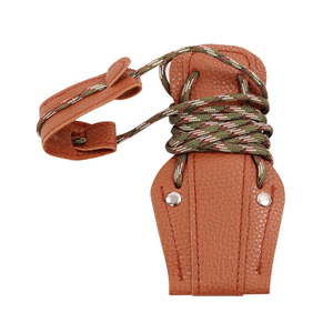 Outil traditionnel de tension de corde pour arc classique, en cuir et nylon, ambidextre, pour cordes de 40 lbs, avec protège-bras et poignées pour le tir à l'arc - Product Image 3