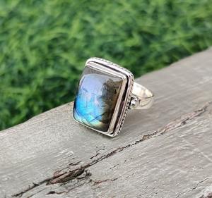 Tendencia 925 plata esterlina labradorita piedra preciosa anillo joyería hecha a mano plata estilo bohemio anillo joyería para mujeres regalo para niñas - Product Image 3