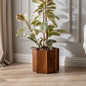100% jardinières en bois naturel utilisation de jardinière extérieure et intérieure pour la décoration de la maison et de l'hôtel avec support en métal - Product Image 6