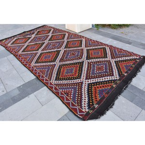 Alfombra tradicional de lana roja y negra de 6x12 pies estilo Tabriz turco área grande patrón abstracto respaldo de látex 10mm para habitación de pasillo - Product Image 2