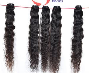 Manufacture's Remy 100% Unprocessed Indian Temple <b>Hair</b> Extensions <b>Kinky</b> <b>Straight</b> Natural Wave Cheap Cuticle Aligned Double Weft - Product Image 4