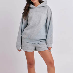 Meilleures ventes Hiver Casual Women's Hoodies & Shorts Set 2-Piece Custom Design Fleece Fabric Eco-Friendly - Product Image 6