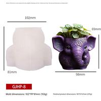 Dumo Eléphant Bougie Tasse en plâtre Moule en silicone DIY Pot à ciment Contenant d'aromathérapie Fait à la main Décoration intérieure Fabrication de cadeaux