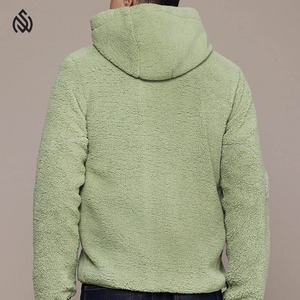 Elegante chaqueta Sherpa con cremallera para hombre, forro polar personalizado, bordado de Color sólido, chaqueta de invierno de moda - Product Image 3