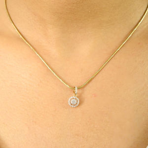 Delicate OEM/ ODM Jewelry 100% Genuine <b>Diamond</b> Round Shape Minimal Halo Pendant Customized Fine Jewelry 18K Yellow Gold - Product Image 4