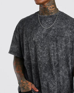 100% coton imprimé personnalisé Boxy T-Shirt surdimensionné lavage à l'acide lourd goutte-épaule séchage rapide pierre lavage Fitness Logo tricoté - Product Image 4