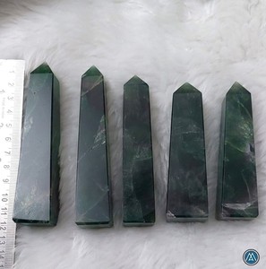 Venta al por mayor de calidad superior natural verde fluorita cuarzo punta Torre varita tallada amor Feng Shui alta calidad regalo de piedras preciosas reales - Product Image 2