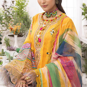 Shalwar Kameez pour femmes meilleure qualité, traditionnelle, élégante, pour pelouse et coton, robe Maxi en coton - Product Image 5