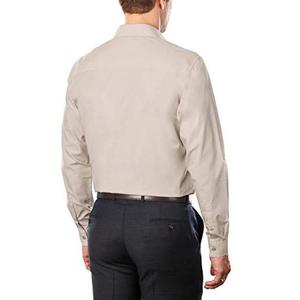 Camicia da Uomo Kenneth Cole 100% Cotone Slim Fit Marrone, Tessuto Popeline Antipiega a Righe Classico, Taglia 2XL, Casual ODM - Product Image 3