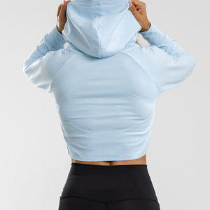 2025 respirant femmes haut court sweats à capuche en gros femmes entraînement haut court à capuche à vendre - Product Image 3