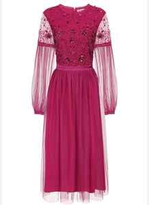 Belle élégante robe de soirée modeste adultes 100% Polyester ODM bateau en forme de perle florale paillettes brodées à la main perles naturelles - Product Image 2