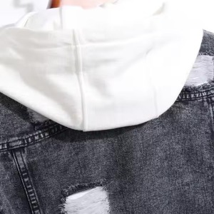 Chaqueta Vaquera Azul Vintage 2026 para Hombre, Personalizada, Casual, Ajustada, Manga Larga, Estilo Motero, con Letras en la Parte Delantera, Ecológica - Product Image 3