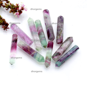 Torre de Cristal de Fluorita Arcoíris, Punta Doble Terminada, Varita de Gema Natural, Puntas de Fluorita Pulidas, Piedras Curativas a Granel - Product Image 4