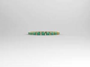 สร้อยข้อมือเพชรโมอิสสีเขียวมรกต14K สำหรับผู้หญิงชุดง่ามคลาสสิกพร้อมกำไลข้อมือที่มีเอกลักษณ์ - Product Image 4