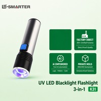 Lampe torche UV LED K31, lumière noire, 365nm 395nm, en alliage d'aluminium