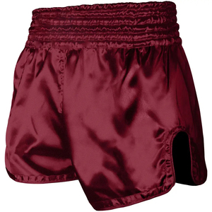 Traditional Thai Style Muay Thai Shorts Solid Pattern Authentic Kickboxing <b>Trunks</b> for <b>Men</b> and Women Canvas Quick Dry Breathable - Product Image 3