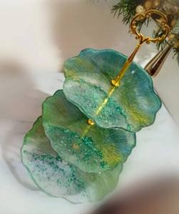 Présentoir de service de gâteau en résine époxy structuré très décoratif Vente à chaud Prix abordable Fête d'anniversaire et événements décoratifs - Product Image 6