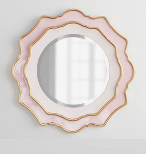 Miroir de salle de bain fait main miroir décoratif mural de taille moyenne à bordure incurvée pour hôtels et restaurants - Product Image 3