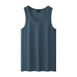 Débardeur de sport pour homme, léger, à séchage rapide, 100% polyester, logo personnalisé en gros, décontracté d'été, col rond, découpe des bras tombants, tissé - Product Image 4
