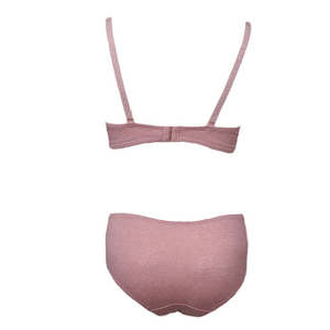 Conjunto de sujetador y bragas de espuma con aros para mujer - Rosa té - Product Image 2