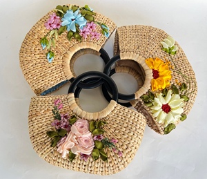 Jacinto de agua natural hecho a mano Colección de bolsos de dos correas Estilo ecológico audaz Playa de verano abierta a la moda - Product Image 3