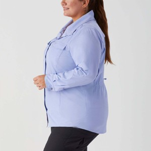 Camisa clásica de manga enrollable para mujer-Blusa versátil con botones delanteros para uso laboral, informal o al aire libre - Product Image 4