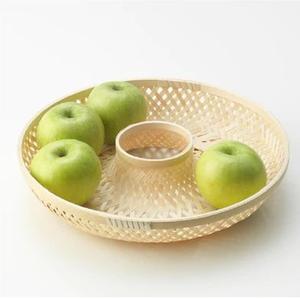 Bol à fruits rond en rotin de créateur Cadeaux de Noël Couleur marron Plats de rangement Ustensiles de cuisine Bol de service alimentaire en rotin en Inde - Product Image 5