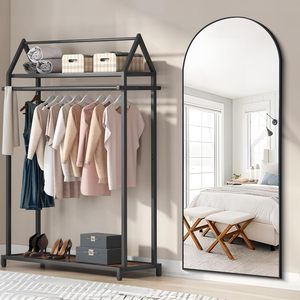 Black Minimalist <b>Arched</b> Glass Mirror 60x165cm Full Length Mirror Smartspace Design - Product Image 2