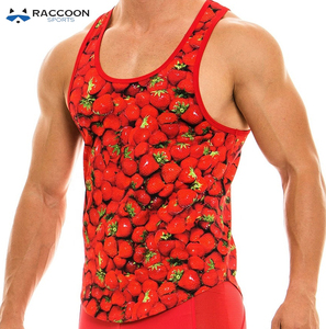 Camiseta sin mangas de sublimación para hombre, de secado rápido y transpirable, de algodón/poliéster, para gimnasio, culturismo y musculación. - Product Image 2