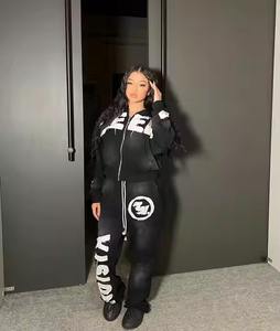 เสื้อมีฮู้ดแบบมีซิปผ้าเฟรนช์สำหรับฤดูหนาวเสื้อผ้าแนวสตรีทผ้าคอตตอนสีตกสไตล์วินเทจ - Product Image 4