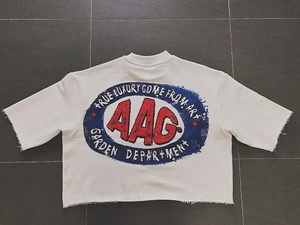 Camiseta de secado rápido de 100% algodón para hombre, estilo Hip Hop personalizado, estampado gráfico pesado, patrón sólido, ajuste de gran tamaño con Stock disponible - Product Image 3