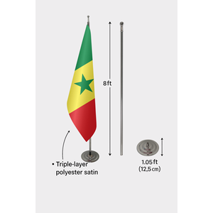 Custom 3x5ft Senegal Indoor Pennant <b>Flag</b> with Digital Printing & Aluminum <b>Pole</b>-Personalized with Custom Logo - Product Image 6